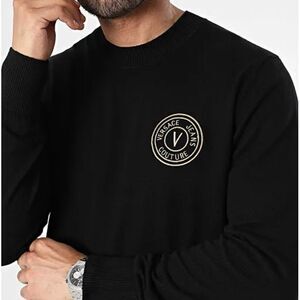 Versace Jeans Couture Black Logo Patch Sweater – Timeless Luxury Knitwear